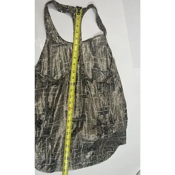 Isabel Marant x H&M Metallic Racer Back Tank Top Size 4 US Grommet Studs Unique - Picture 7 of 11